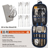 BOMKI 35 PC Grilling & Cooking Essentials - Blue Pro